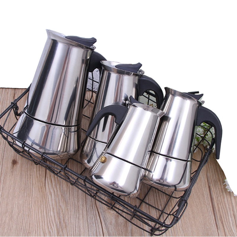 Cafetera italiana Moka de 600ml con filtro de acero inoxidable, placa encimera, cafetera Espresso con filtro de 12 tazas