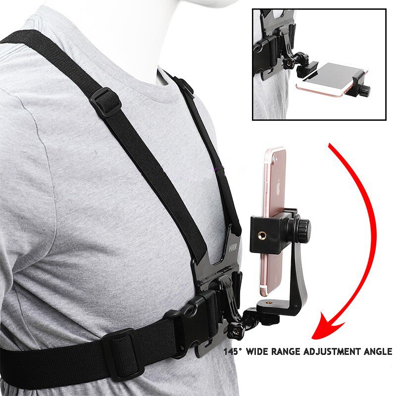 Adjustable Mobile Phone Chest Mount Harness Strap Holder Mobile Phone Clip Action Camera Strap Holder for iPhone Shooting