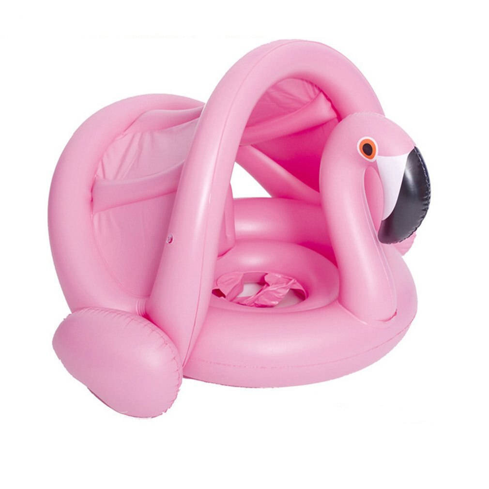 Baby Aufblasbare Schwimmen Ring Tragbare Kleinkind Baby Toddle Schwimmen Ring Sun Markise Mit Baldachin Kreis Sicher Aufblasbare: Flamingo