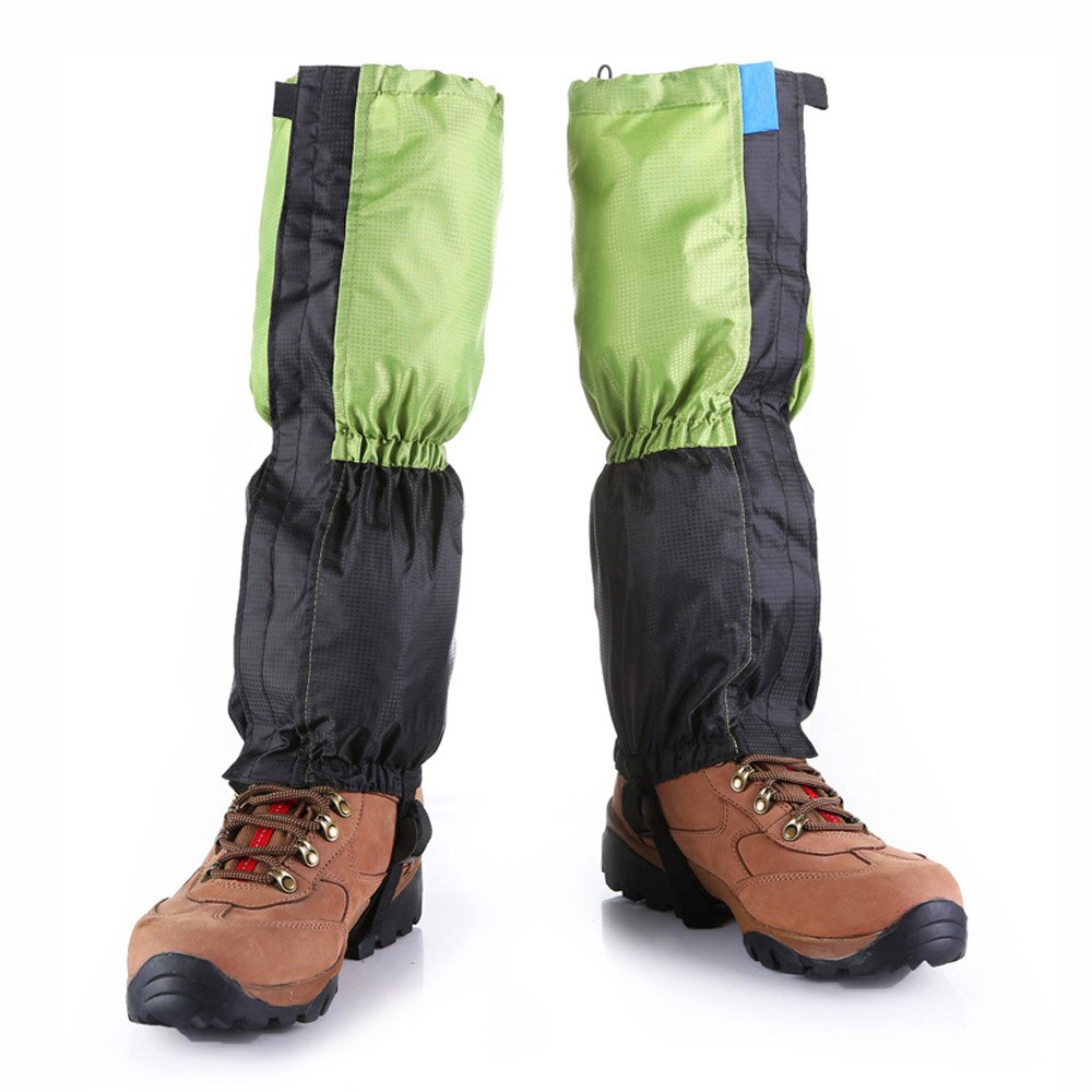 Tenneight vinter fleece vandtæt udendørs cykling skiløb vandrestøvler sko dække sne gamacher klatring benovertræk udstyr: Grøn