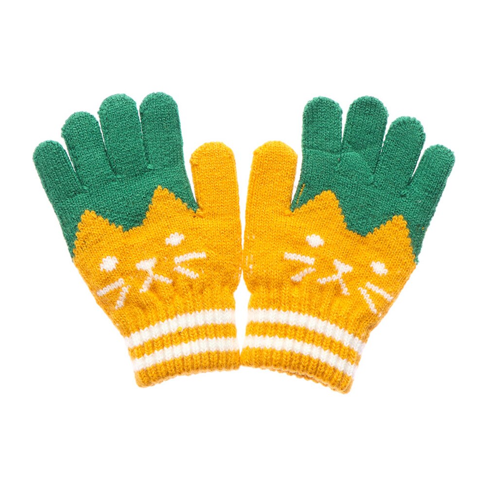 Gants d'hiver pour enfants de 4-10 ans | Gants chauds et tricotés pour enfants, Imitation cachemire, mitaines épaisses, pour filles et garçons, gant magique mignon: yellow