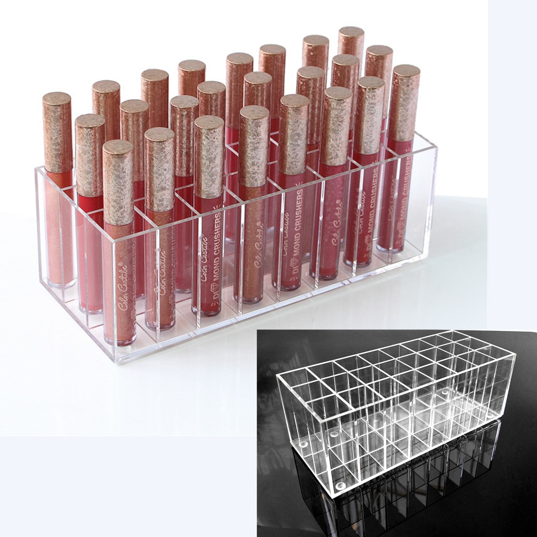 24 Grid Lipgloss Lipstick Opbergdoos Cosmetische Opslag Makeup Box Make-Up Organizer Box Make Houders