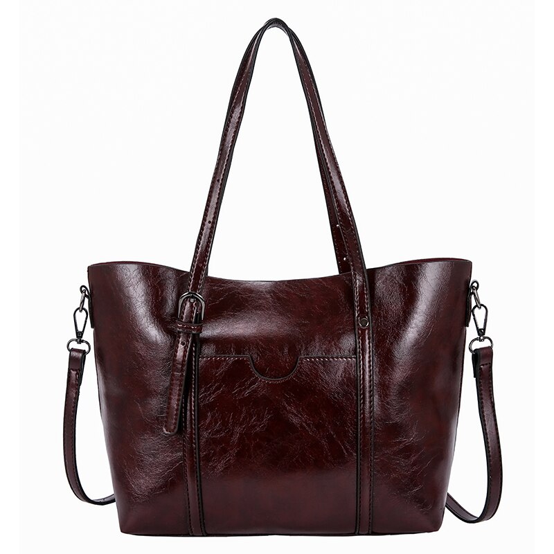 Bolso grande de piel sintética para mujer, bandolera de famoso, informal,: coffee2