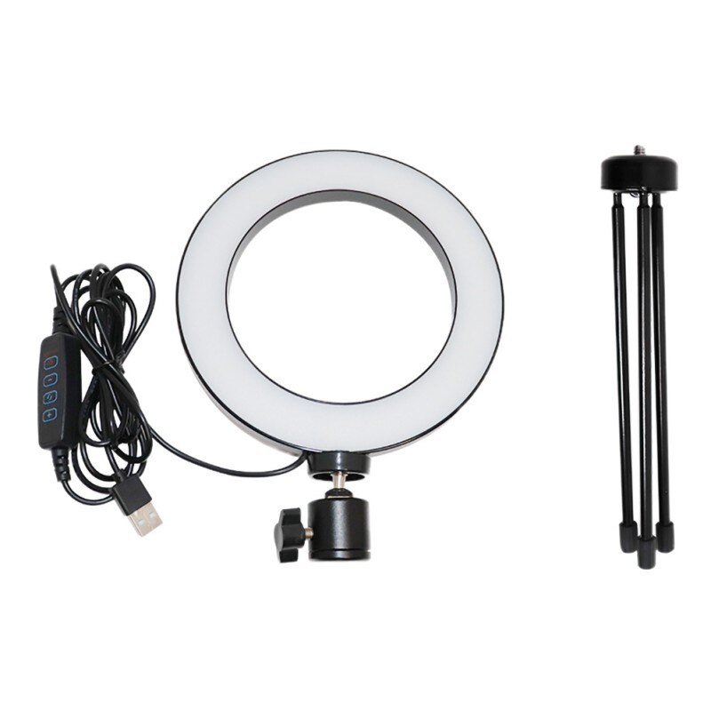 6 Inch led ring light photo ring lamp adjustable 3200-5600 K photographic self-timer video tape mini tripod USB plug