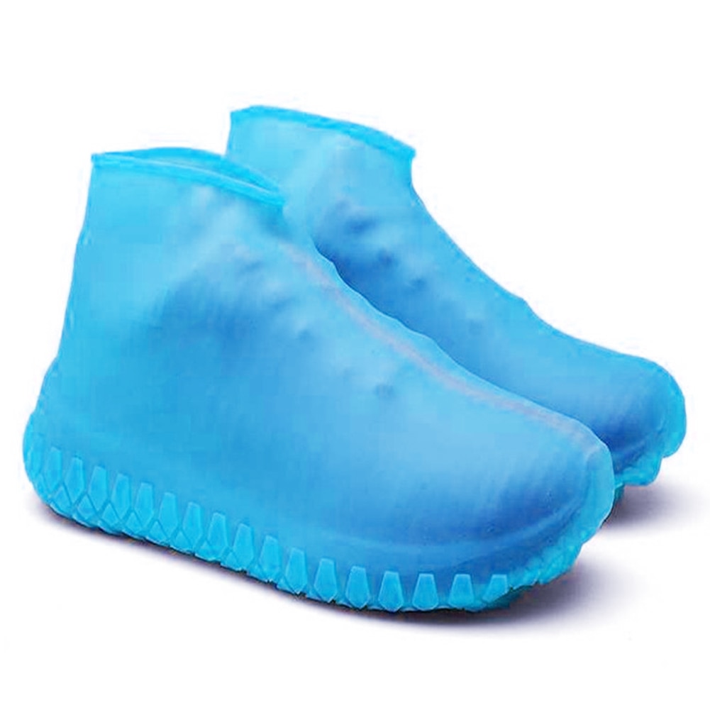 Boots Waterproof Shoe Cover Silicone Material Unisex Shoes Protectors Rain Boots for Indoor Outdoor Rainy Days Reusable: Blue / S