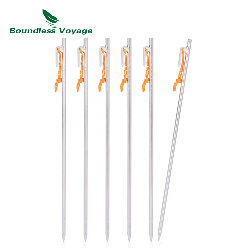 Boundless Voyage Tytanu śledzie do namiotu Camping namiot Nails stawki Heavy Duty kołki ziemne akcesoria do namiotów do twardych ziemia 4/6 sztuk: Pomarańczowy
