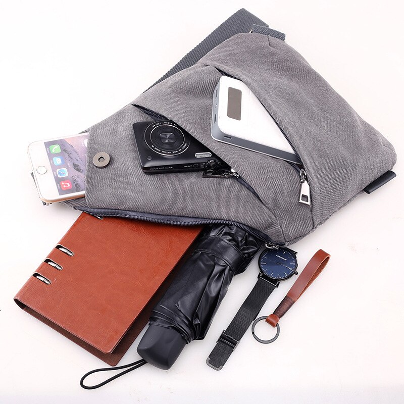 Herentas Canvas Borsttas - Enkele Schouderband - Casual Multifunctioneel Anti-diefstal Messenger