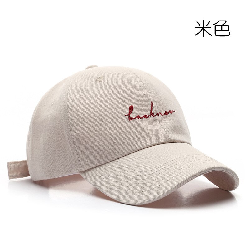 LINJW – casquette de Baseball pour hommes et femmes, chapeau avec lettres brodées, en coton, assorti, style Hip Hop, papa: Beige