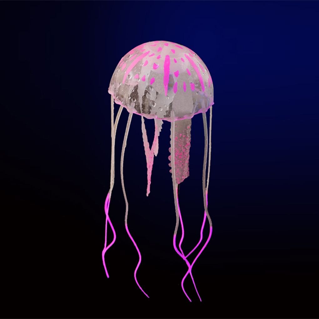 Elettronica Uonlytech 3 Pezzi Di Piccole Dimensioni Incandescente Meduse Artificiali Realistiche Meduse Falso Ornamento Per Acquario Serbatoio Di Pesce Rosa - Foto 3