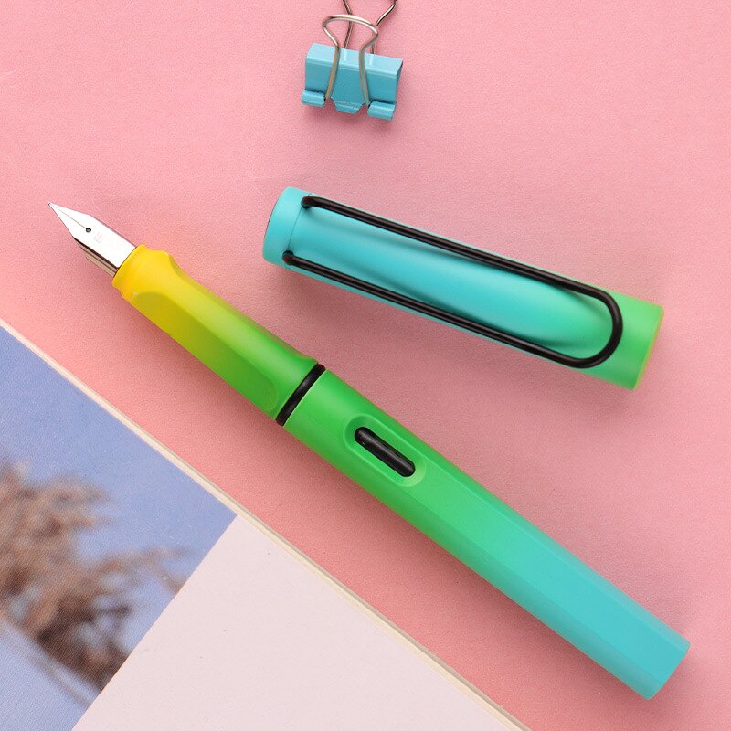Rainbow Gradient Color Fountain Pen 0.5mm Ink Pen for Writing Calligraphy Student Office School Supplies Kawaii Stationary: 5