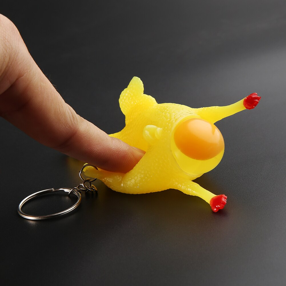 antistress Funny Tricky Chicken Toy Ventilation Hen Egg Keychain Stress Relieving: Chicken Egg