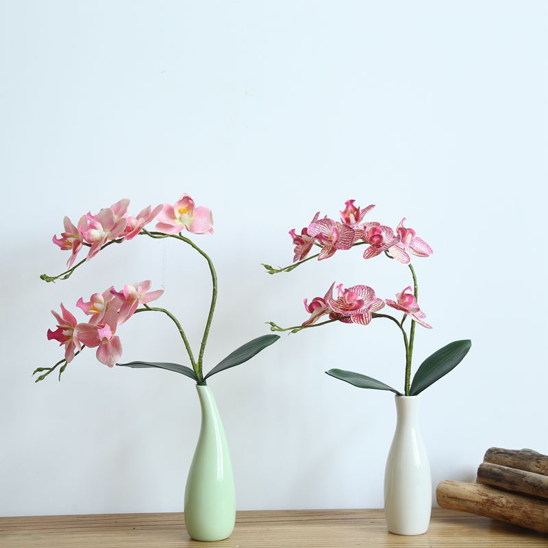 YSZL 15 Inch Tall Artificial Silk Phalaenopsis Orchid Flower Plant Pot