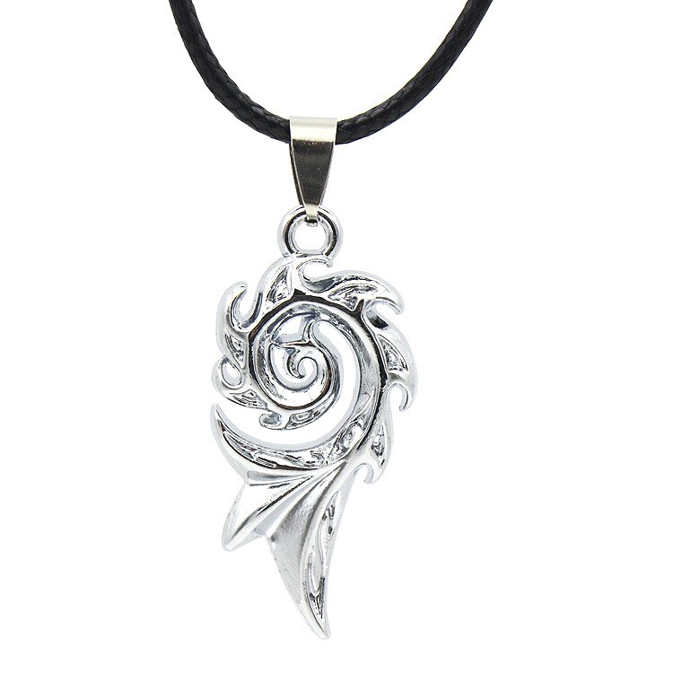 Punk Dragon Flame Men Pendant Necklaces Metal Cool Leather Chain Pendant Fire Phoenix Necklace Jewelry: Silver