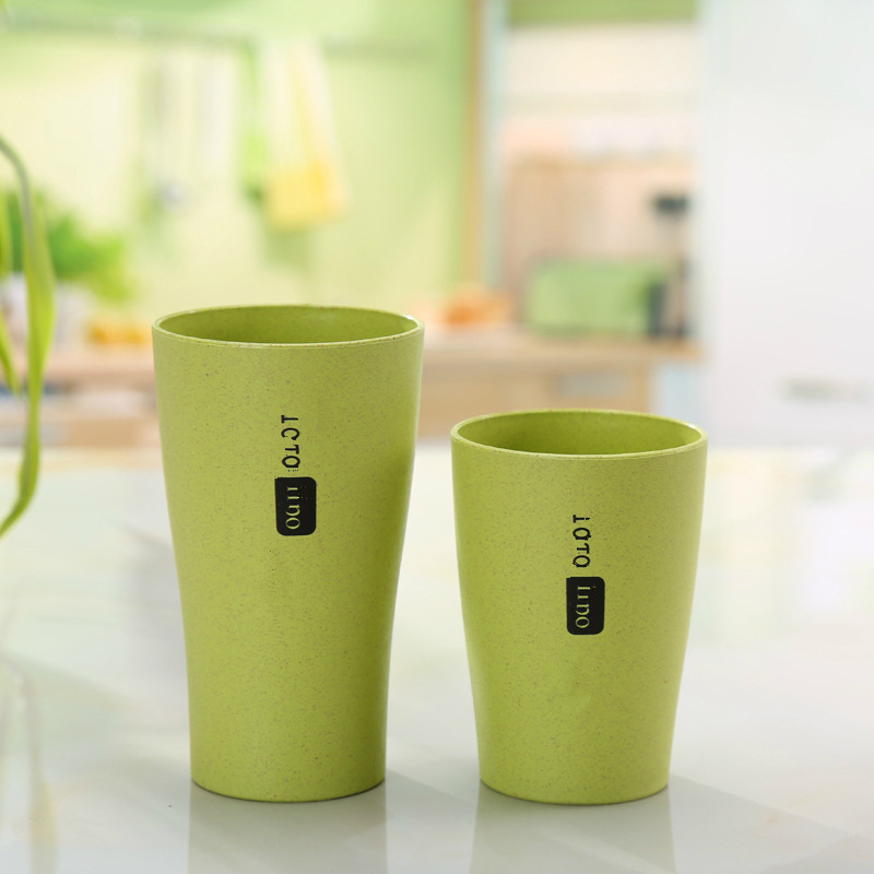 Pajita DE TRIGO ecológica, estilo japonés, vasos para cepillos de dientes, soporte para cepillo de dientes, taza de lavado, herramienta de baño de viaje dental, 1 Uds.: green / 301-400ml