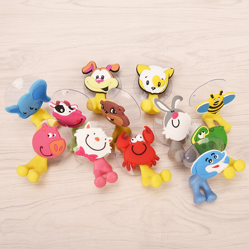 24 colors Wall Suction Holder Tool Animal Cute Cartoon Suction Cup Toothbrush Holder Bathroom Accessories Set