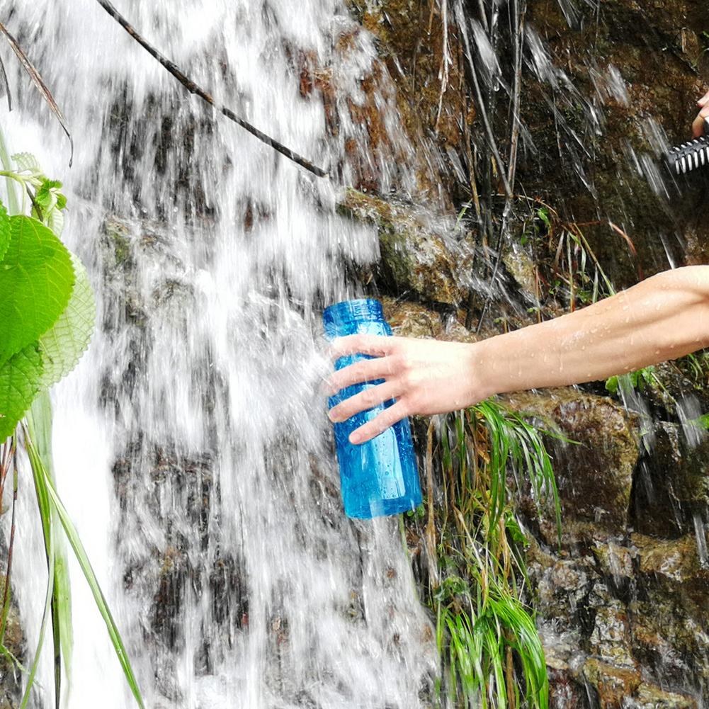 Botella de filtro de agua para acampada y senderismo, taza portátil para exteriores, de emergencia, supervivencia, Purificador Portátil, filtro de agua a prueba de fugas