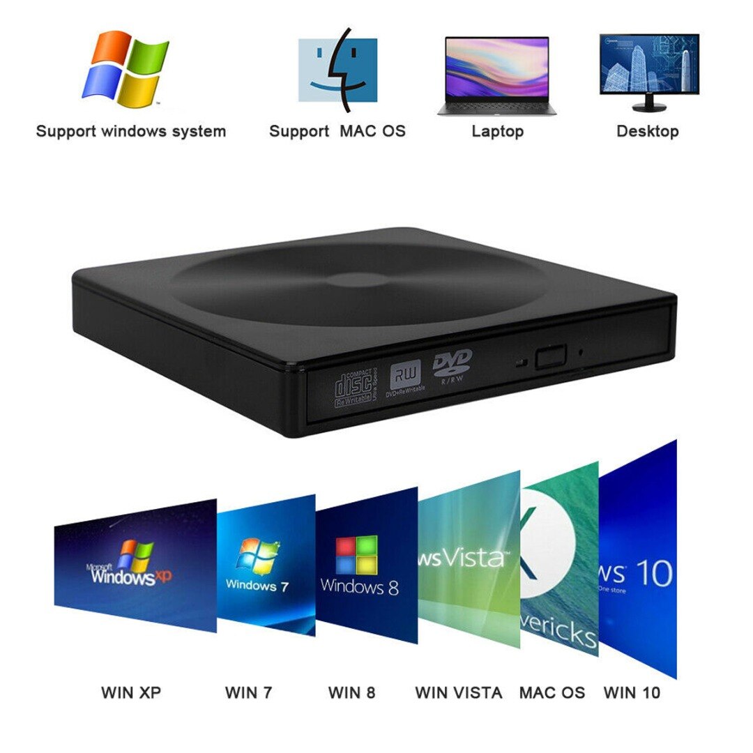 Gravador de dvd/cd externo tipo c, dispositivo externo de gravação de dvd/cd com usb 3.0 para computador e notebook de alta velocidade, gravador de cd e drive portátil de alta velocidade