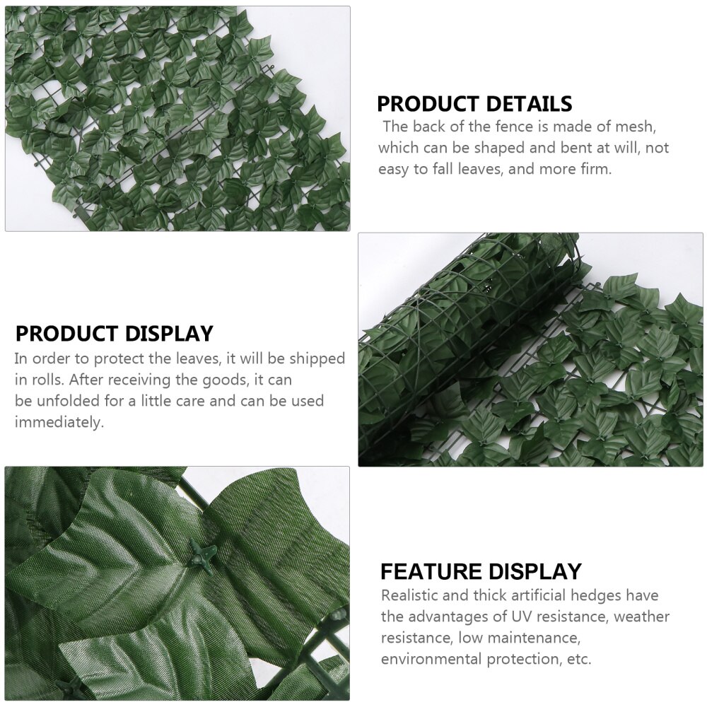 1Pc Leaf Fence Protective Decorative Simulation Artificial Leaf Fence Panel Privacy Leaf Fence Leaf Hedge for Balcony Garden