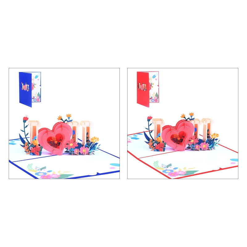 Heart Flower Pop Up Valentines Day Card 3D Popup Greeting Cards for Wedding Anniversary All Occasion Wife Husband
