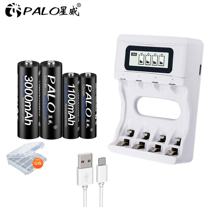 1.2V Aa Batterij Oplader Voor 1.2V Ni-Mh Aa Aaa + Aa 1.2V Oplaadbare Batterijen + Aaa Oplaadbare aaa Batterij Batterijen Voor Speelgoed: charger and 2AA2AAA