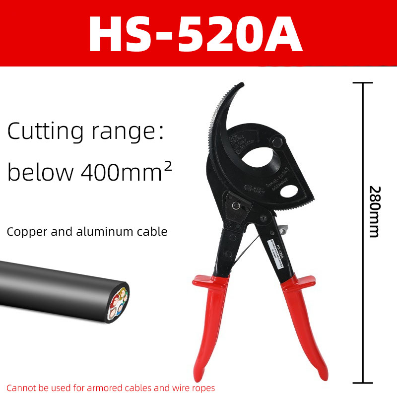 Ratchet Electrician Cable Cutter Plier Scissors Copper Aluminum Wire Cutting Plier Hand Tool Hand Plier for Large cable HS-325: Orange