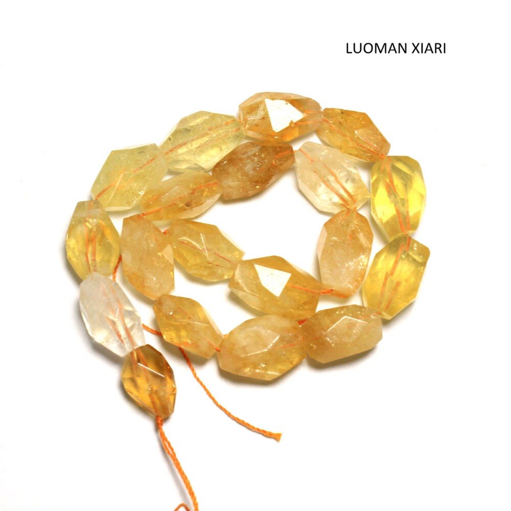 LUOMAN XIARI Irregular Natural Facet Citrine Stone Beads For Jewelry Making DIY Bracelet Material about 15*20mm Strand 15''