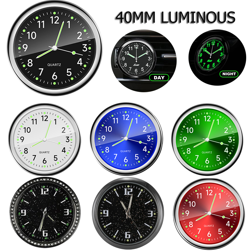 Reloj luminoso de calibre automático, Mini reloj de cuarzo resistente al agua con ventilación de aire para coche con Clip, reloj de salida de aire para accesorios de estilismo para coche