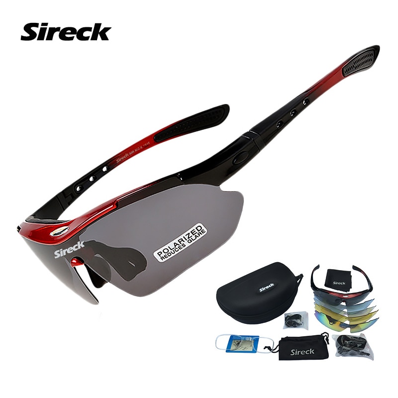 Sireck 5 Lens Sport Fishing Sunglasses Polarized UV400 Sun Glasses Outdoor Night Vision Glasses Cycling Hiking Goggles Eyewear