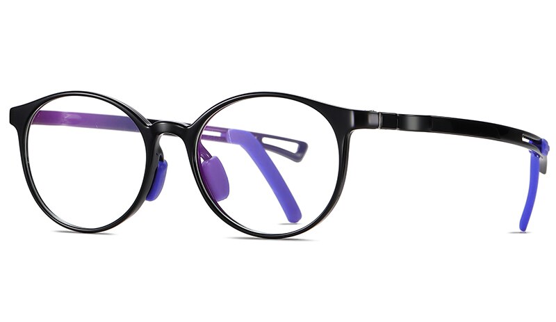 Kachawoo boy anti blue light glasses child protection TR90 round glasses frame kids optical computer green brown: black with clear