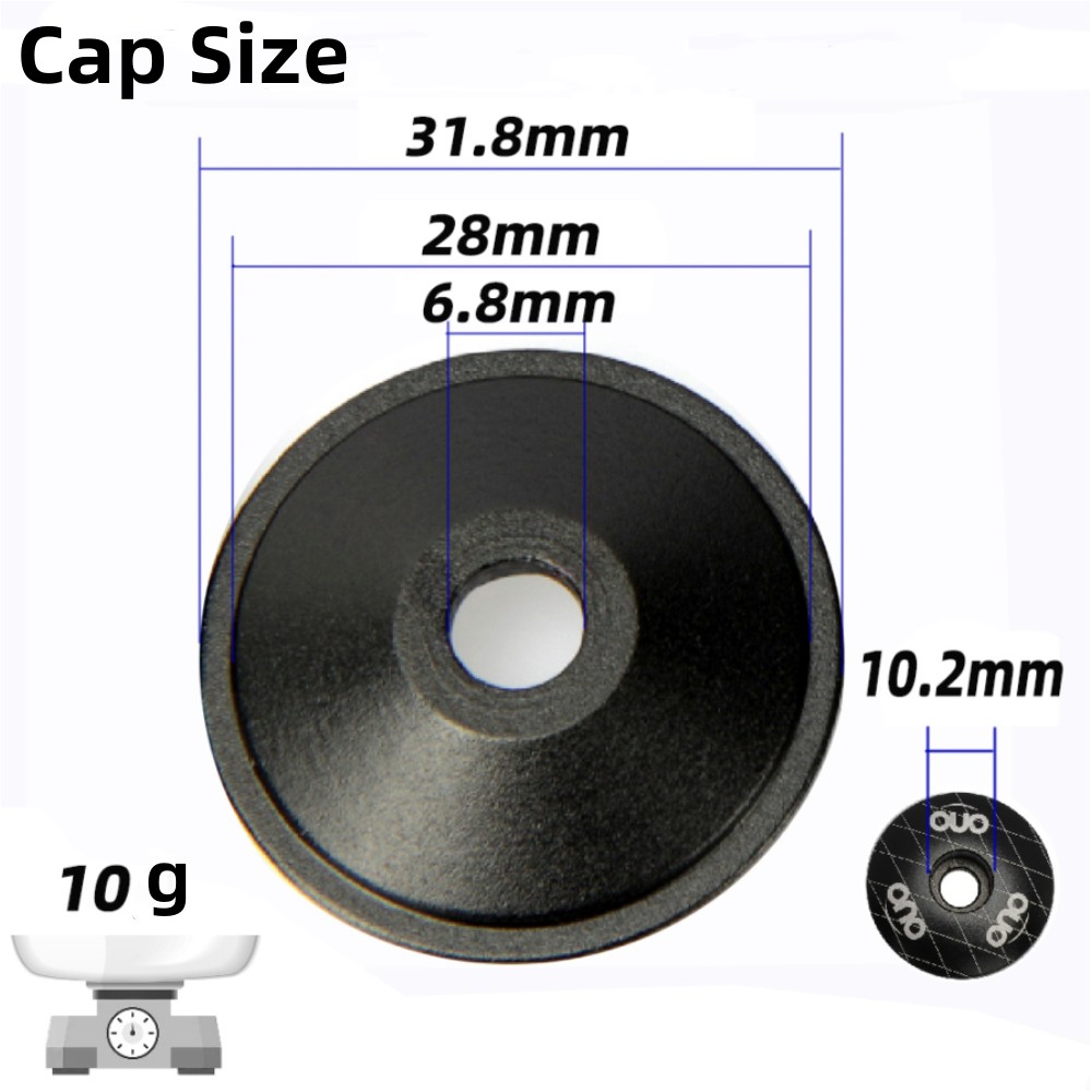 OUO CNC Mtb Power Cap 1 1/8 Headset Spacers Stem Top Cap Bolt 28.6mm Fork Spacer Bicycle Bridge Steering Column