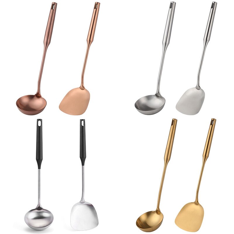 Spatula Ladle Spoon Sets Thicken Metal Big Soup Ladle Reusable Spatula Utensils Cooking Kitchen Tools