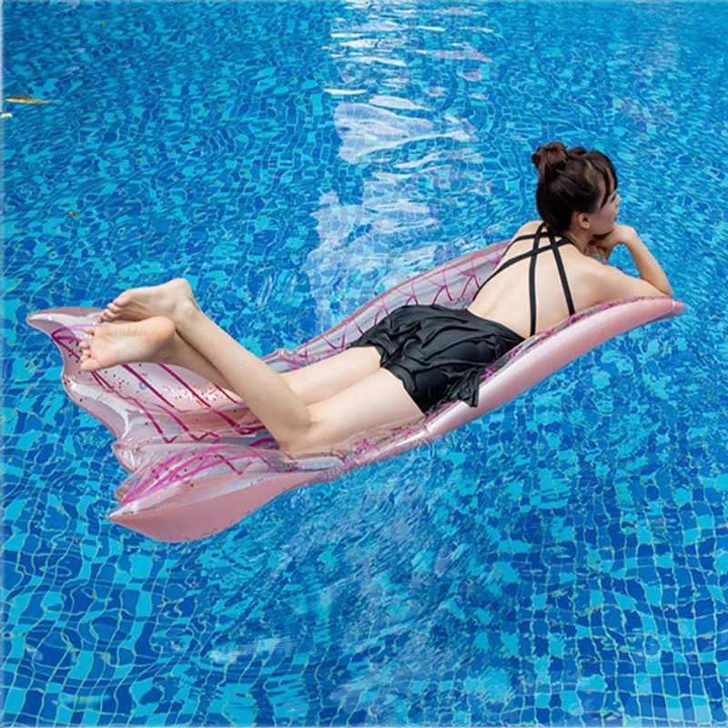 Swimming Pool Float Hammock Portable Pool Lounger Chair Outdoor Toys Fish Tail Water Chair Inflatable Swimming Pool Lounger