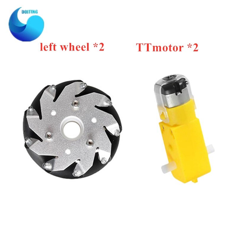50mm Mecanum wheel Metal Omnidirectional Wheel Special for TT motor Wheels For Arduino Robot Chassis Accessories DIY Kit: left set 2