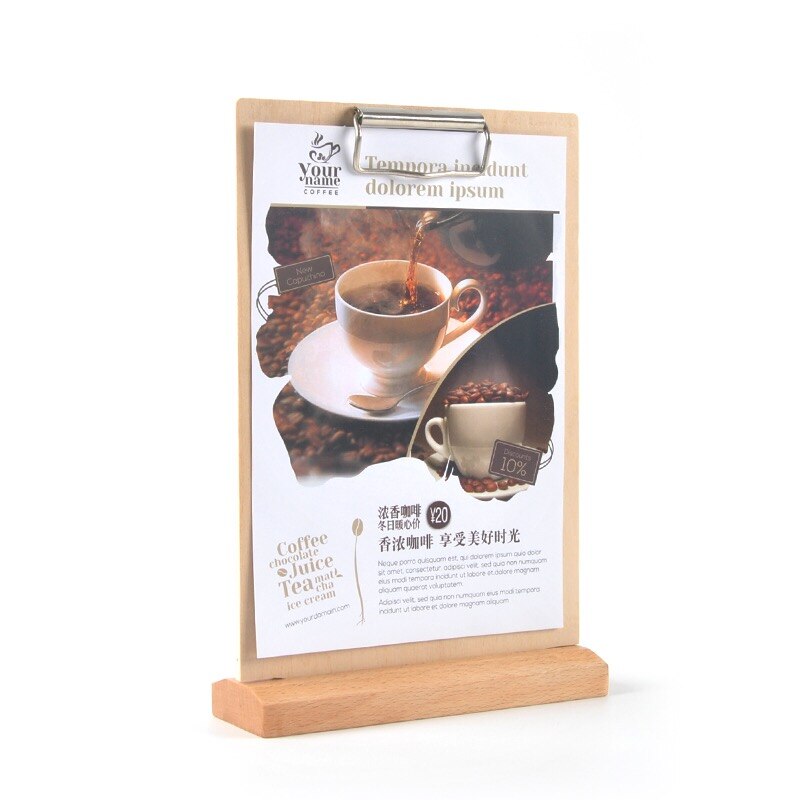 A5 Clear Heavy Duty Acrylic Sign Holder Picture Frame for Paper Restaurant Table Menu Card Display Stand: T Shape