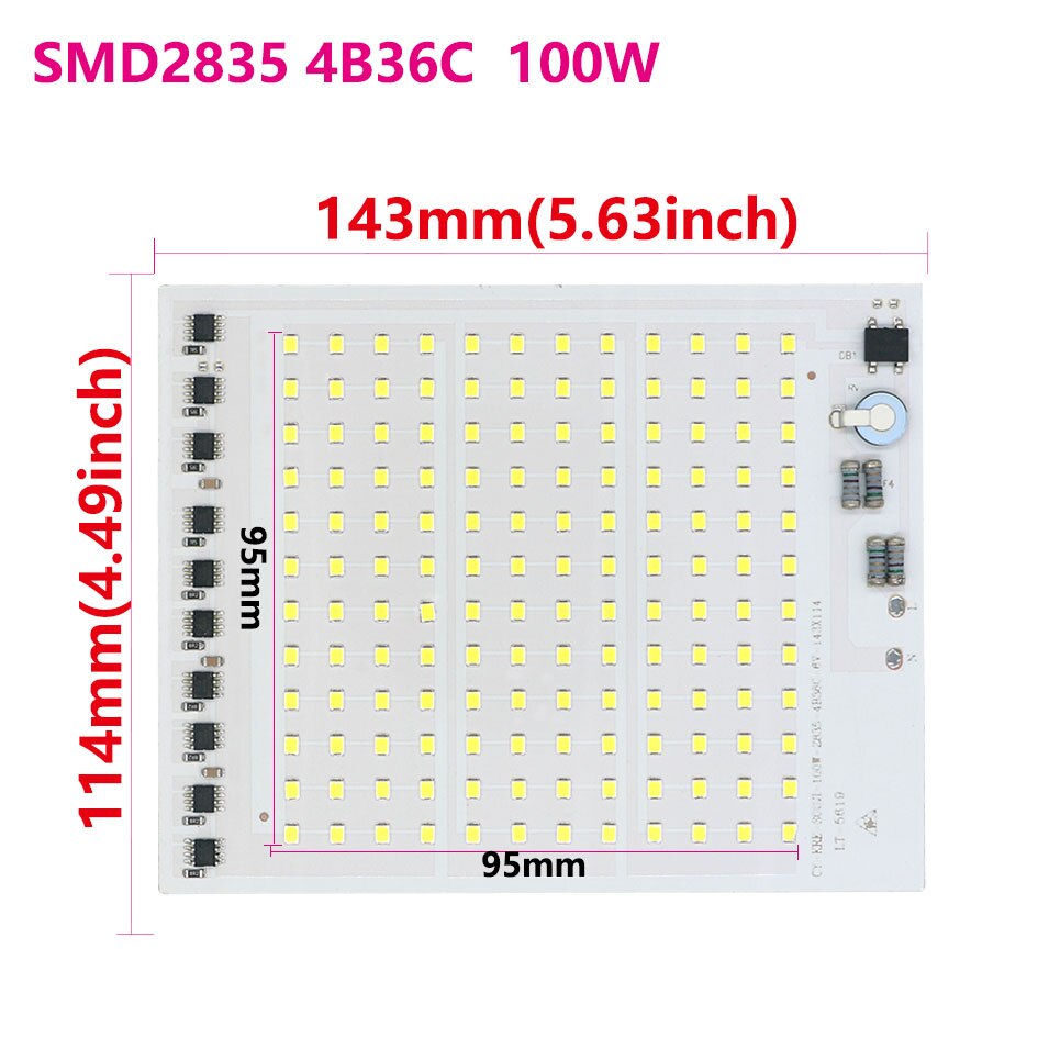 1 sztuk smd led 2835 chip led 220V matrix Super power 100W 50W 30W 20W 10W dla majsterkowiczów reflektor reflektor moduł LED zamiennik lampy: Kości słoniowej / 38 W