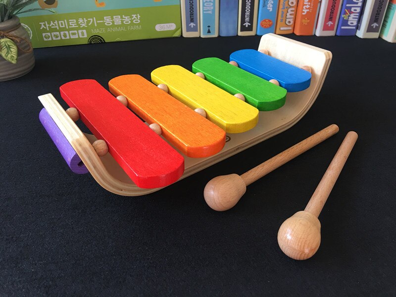 Xylofoon Speelgoed Chrismas Voor Kids Regenboog Houten Xylofoon Voor Kinderen Muzikaal Speelgoed Creatieve Instrument Houten Instrumenten