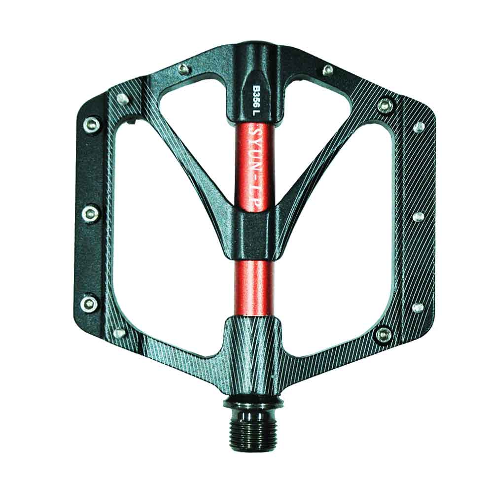 SYUN-LP light weight B356 red black replace pins Plat form sealed bearing CNC aluminum alloy mtb bicycle pedals