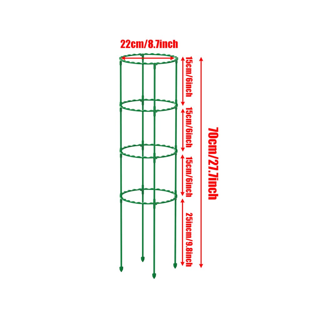 Support de vigne grimpante pour plantes en pot, cadre de Support en acier revêtu de plastique pour fleurs et légumes, outils de Support en treillis pour plantes décoratives, 1 pièce: Orange