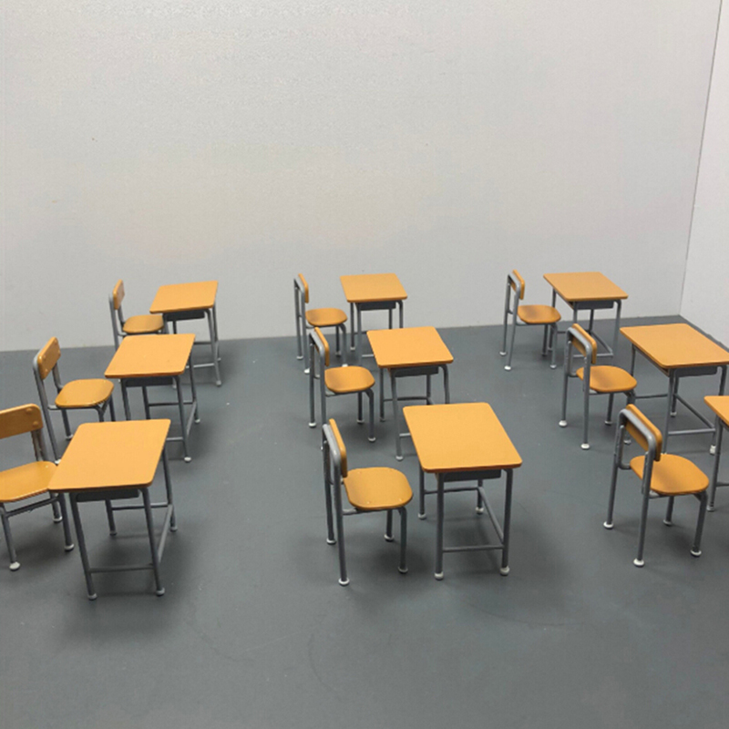 1 Set Poppenhuis minature Klaslokaal Tafel en Stoel Set voor kinderen Speelgoed Bureau voor Pop Studenten