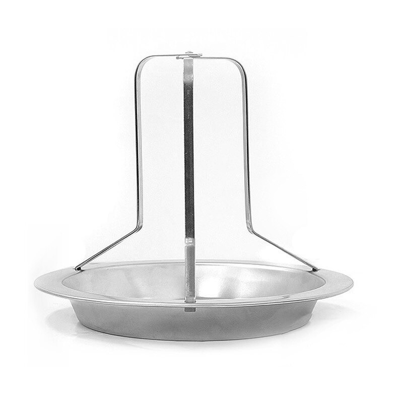 Draagbare Rvs Grillen Houder Rack Kip Koffiebrander Met Schotel Tin Non-stick Bakpan Barbecue Rack BBQ Koken gereedschap: WHITE