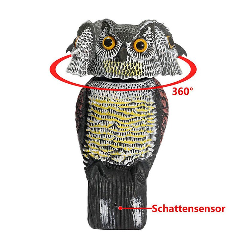 Birds Scarecrow Owl Decoration Rotating Head Sound Scream Scarecrow Owl Scares Pigeons Decorative Owls Garden Decoration Outdoor: Rotating Head