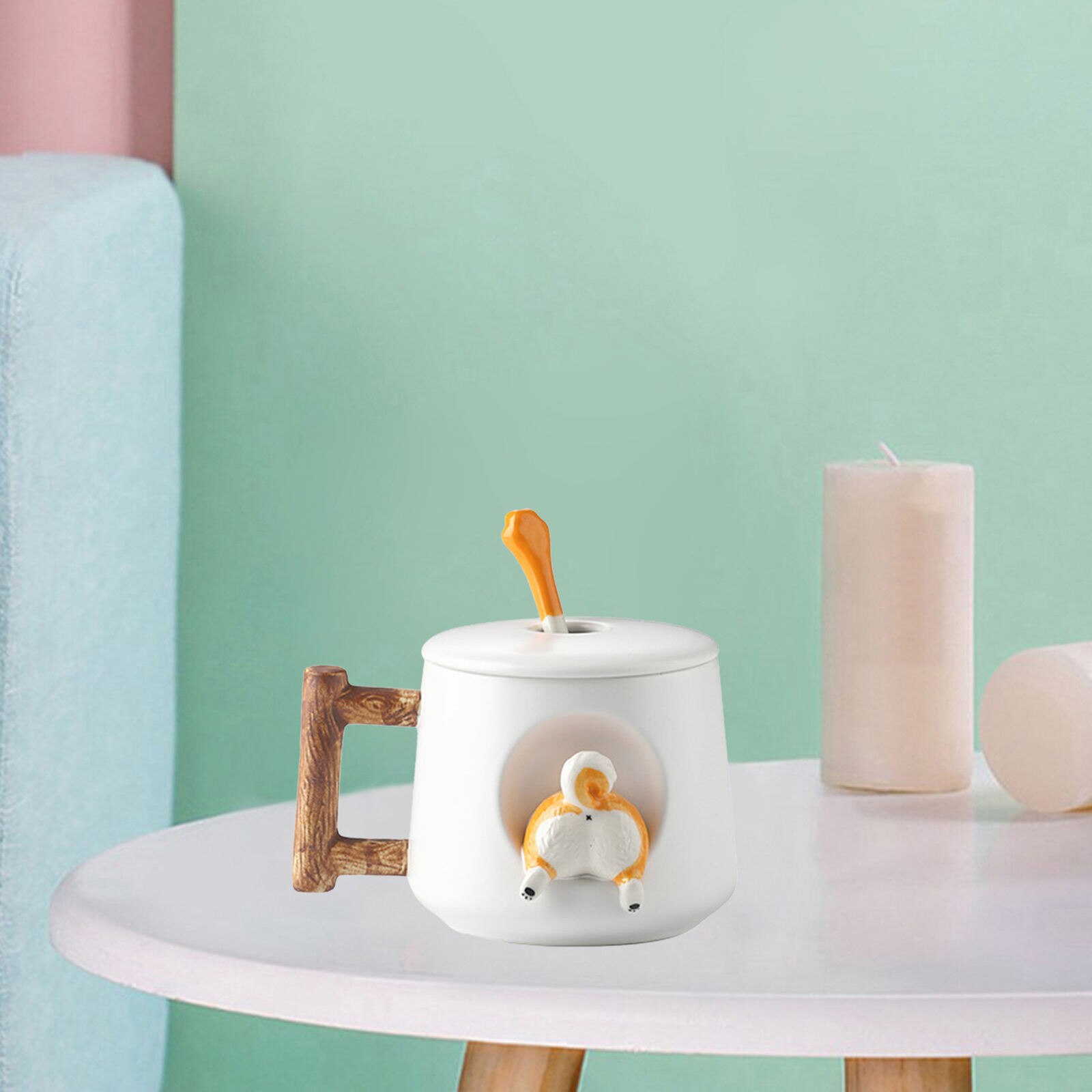 Tasse 3D en céramique Corgi pour fesses, motif de chien, nouveauté, tasse à Cappuccino pour la maison, d&#39;anniversaire