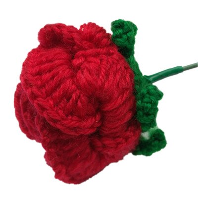 4 pieces/Lot Artificial flower Decoration Finished Yarn Manual DIY Crochet Thread Knit Valentine Girlfriends: Red