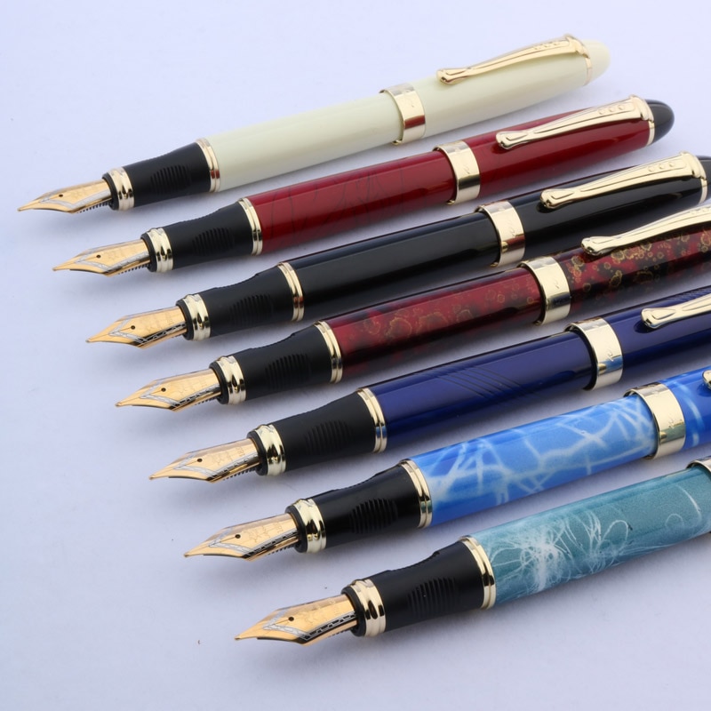 Luxe Jinhao X450 Metalen Vulpen Gouden Zwarte Elegante Briefpapier Kantoor Schoolbenodigdheden Inkt Pen