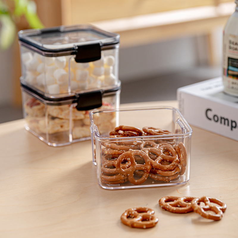 Tarros de almacenamiento sellados transparentes para cocina, contenedor hermético de grano, apilable, para mantenimiento fresco: 1800ml