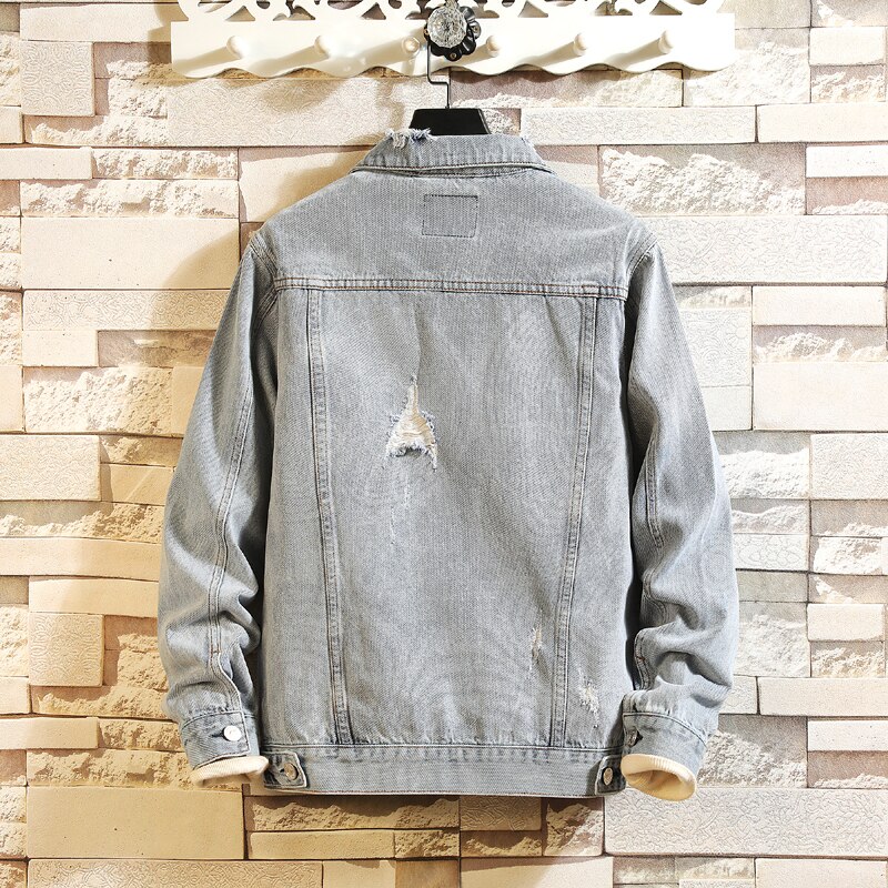 Forårs denim jakke mænd aviator jakke retro denim jakke street tøj trend afslappet frakke