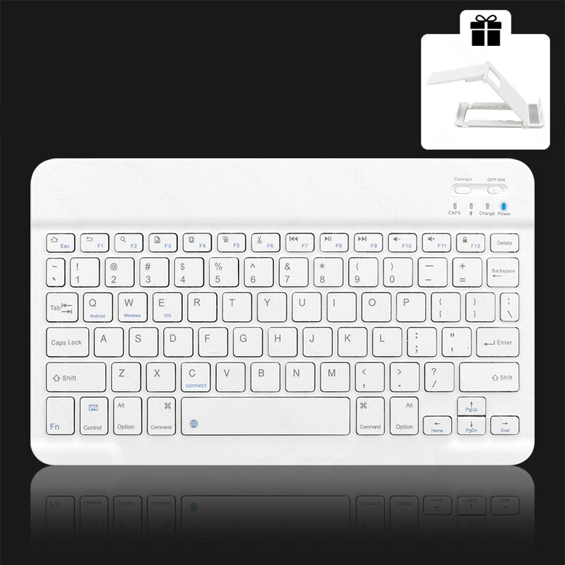 Voor Ipad Toetsenbord Draadloze Bluetooth Toetsenbord Teclado Tablet Voor Ipad Xiaomi Samsung Huawei Tablet Android Ios Windows: White A