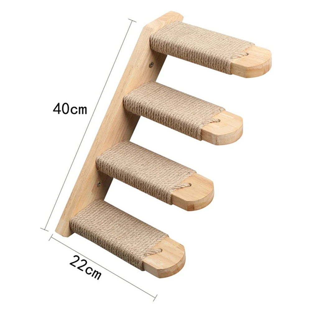 Juguetes de pared para actividades, rascador de Sisal de madera para gatos, muebles escaladores, puente para gatos, escalones de cuerda, escalera para gatitos, poste para pared: Oro