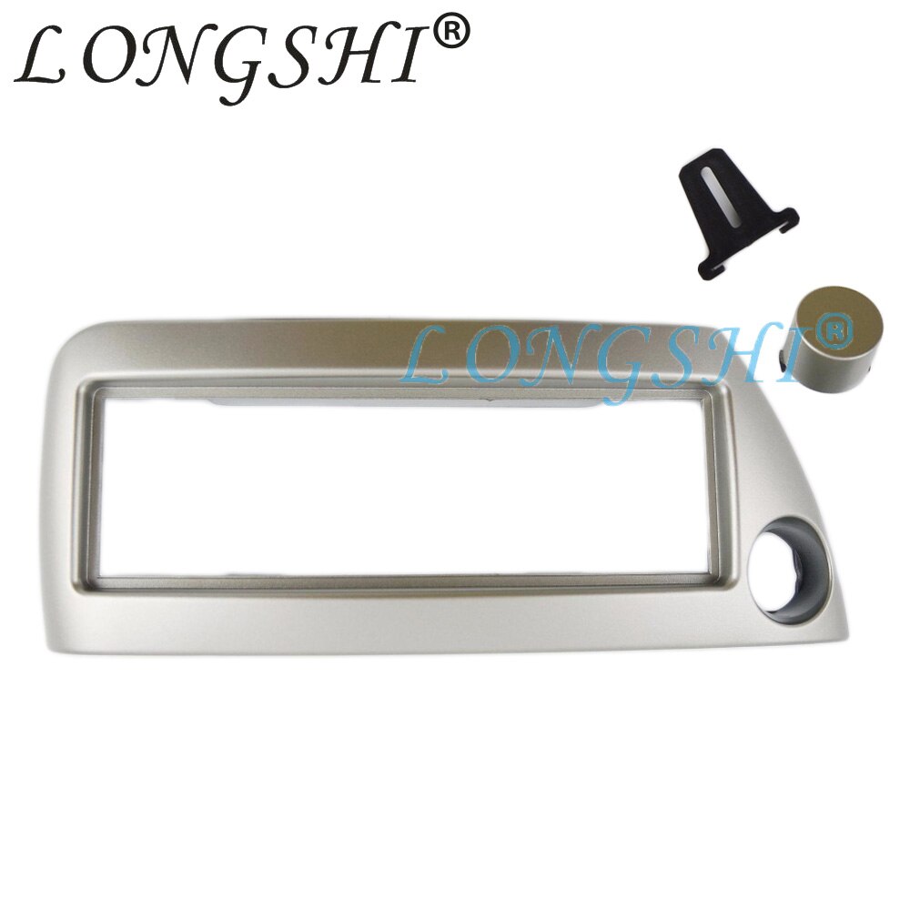 LONGSHI, 1 Din, salpicadero de Radio de coche para FORD Ka 1996 (rueda derecha), estéreo LHD/RHD para salpicadero, Kit de instalación de moldura de CD, 1din: Plata / RHD
