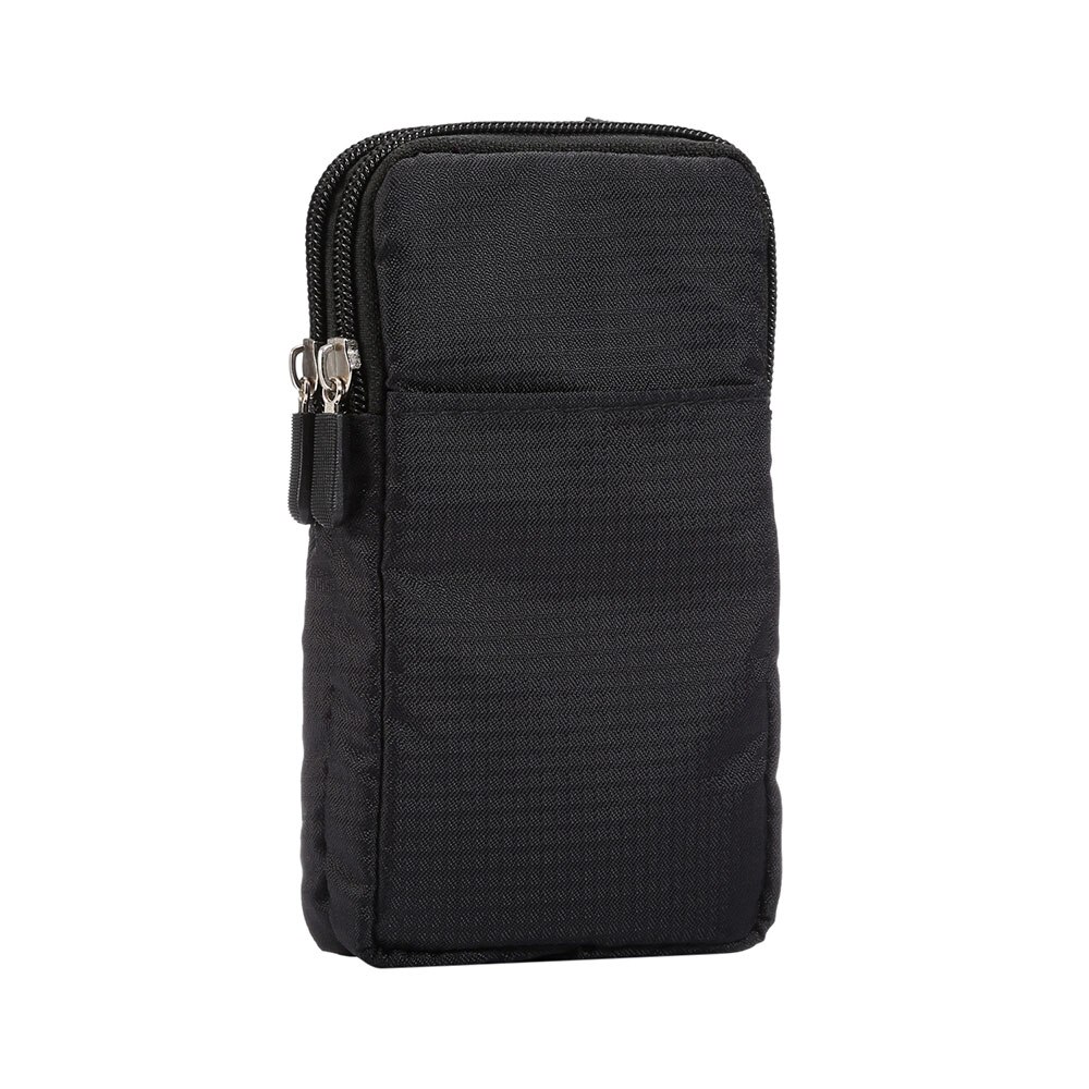 Universal nylon Handy Geldbörse Brieftasche Leinwand Große Tasche Frauen Kleine Umhängetasche Geldbörse Taschen männer taschen Geeignet für jede telefon: L for 4.0-6.0 inch / Black